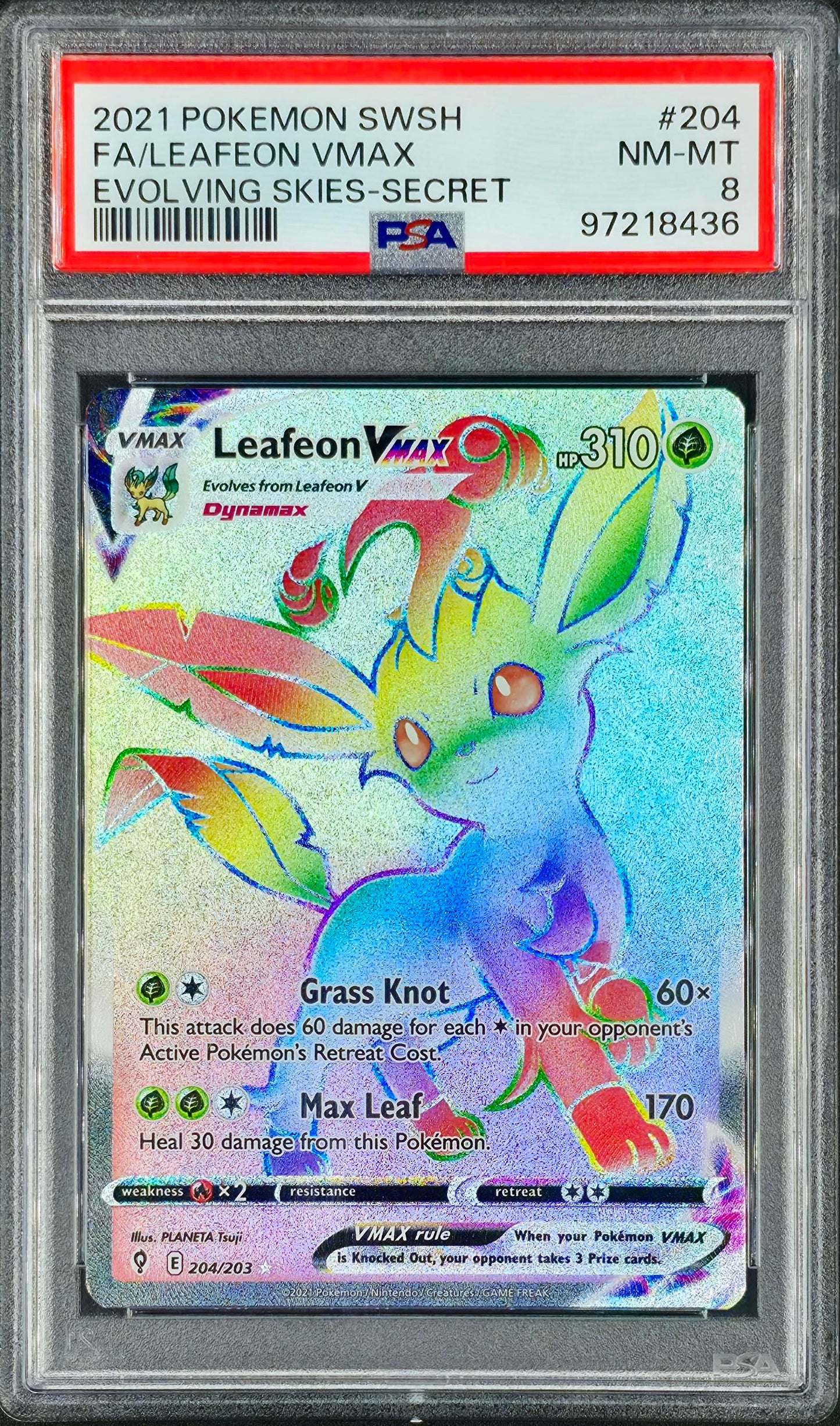 PSA 8 Leafeon VMAX 204/203 - KRY TCG