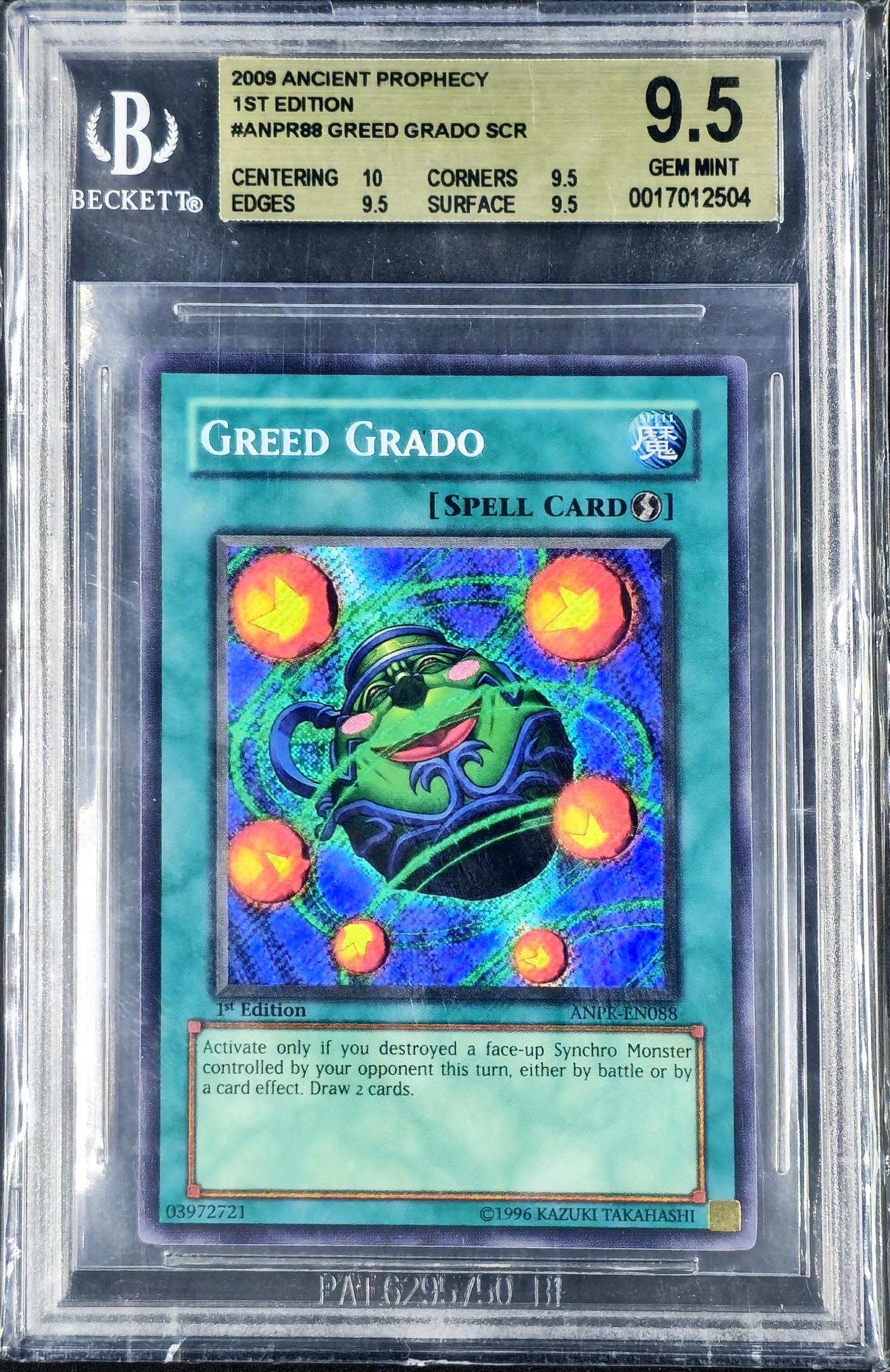 Beckett 9.5 Greed Grado, Secret Rare, 1st Edition, ANPR-EN088
