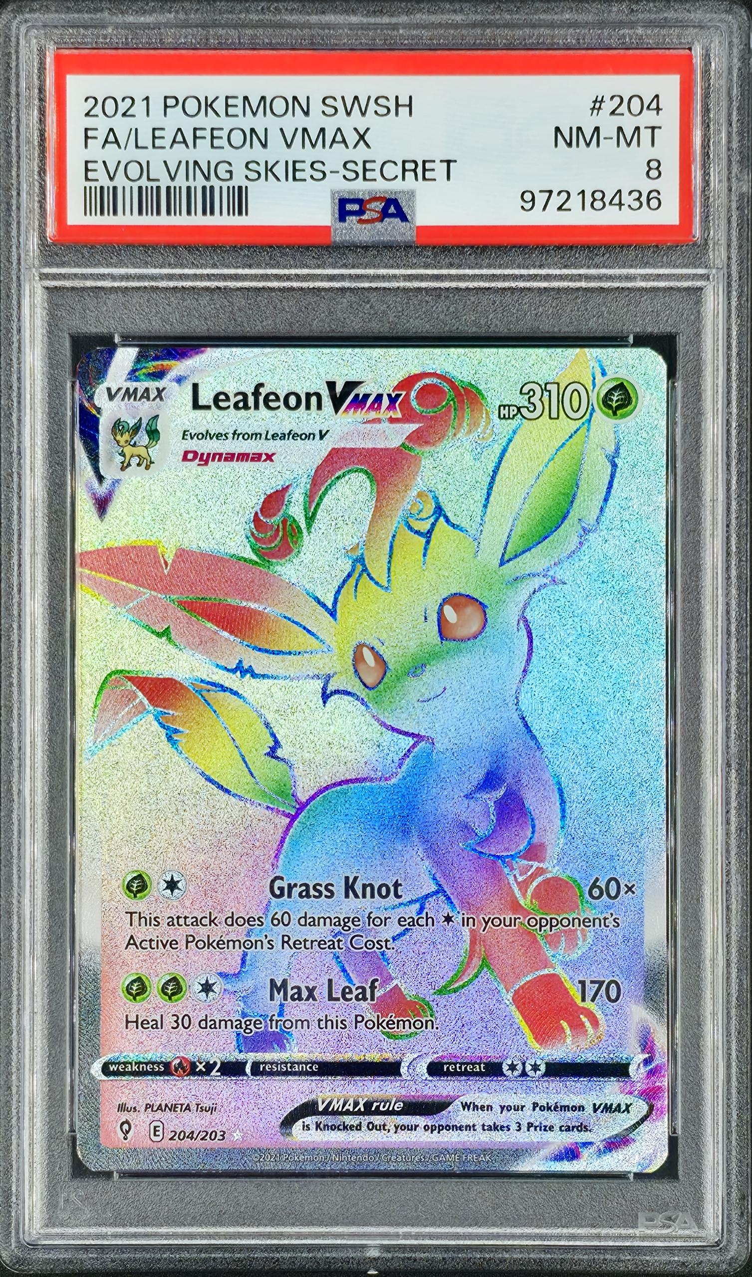 PSA 8 Leafeon VMAX 204/203 - KRY TCG