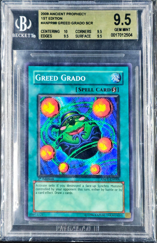 Beckett 9.5 Greed Grado, Secret Rare, 1st Edition, ANPR-EN088