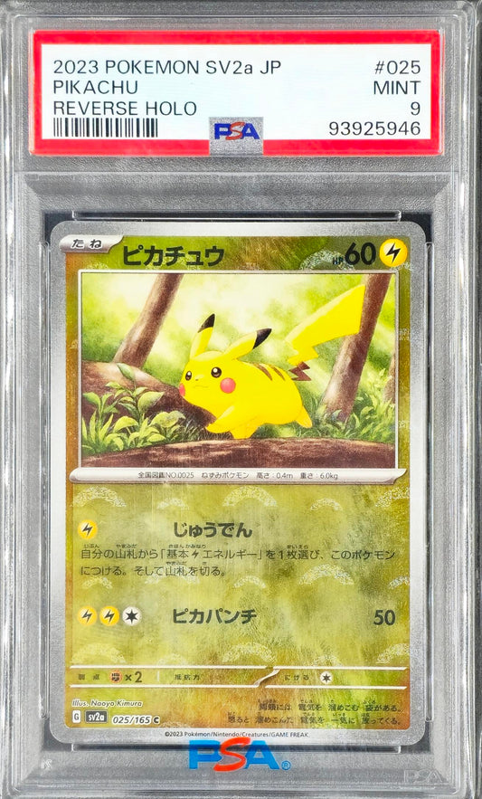 PSA 9 Pikachu Reverse Holo SV2A - KRY TCG